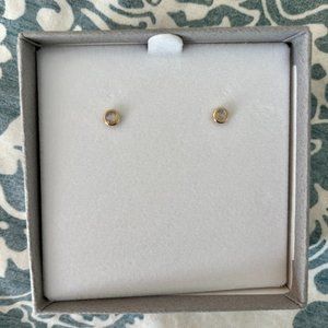 Moonstone 14k yellow gold stud earrings